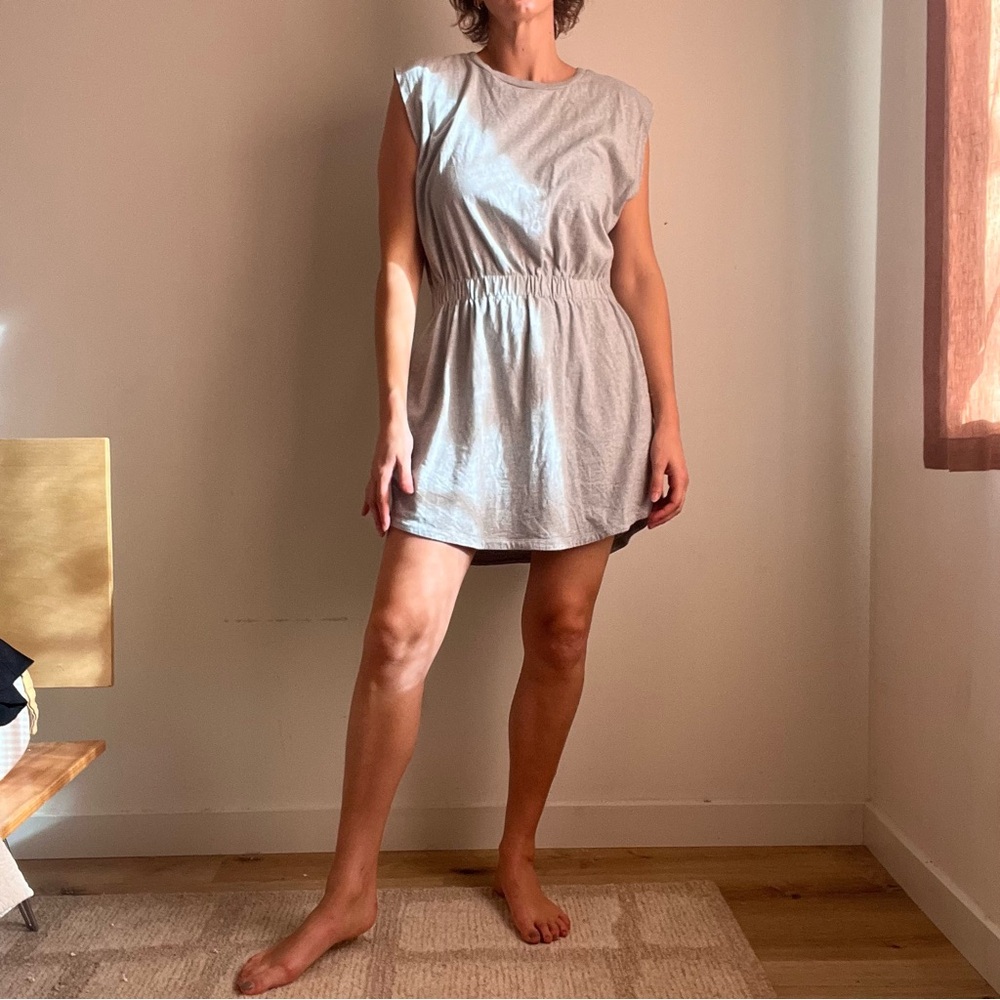 Cotton grey mini dress